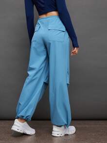 Activina Women's Grey Extra Long Straight Leg Sports Pants With Pockets And Drawstring Waistband - Grey - View 2