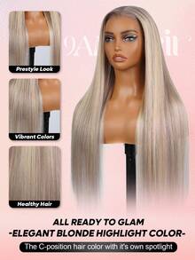 ALL READY WIG 613 金色亮点浅色升级版 13x6 蕾丝前假发直发真人发预拔迷你结透气蕾丝 180% 密度真人发假发拉绳可调节 - S10/613 - 查看 7