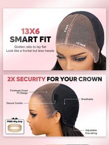 ALL READY WIG Peluca frontal de encaje sin pegamento con cordón estilo bohemio rizado - 100% cabello humano pre-cortado y pre-decolorado con nudos diminutos, tres opciones sin pegamento, amigable para principiantes, estilo de onda natural de 18 a 26 pulgadas - Gorra ajustable y transpirable, suave y elástica para comodidad todo el día, uso diario, Halloween, fiesta, viaje, festival, baile de graduación, al aire libre - SNatural - Ver 6