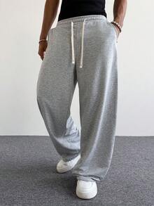 PAVTROS 男士纯色抽绳腰带口袋休闲宽松运动裤灰色运动裤宽松运动裤灰色慢跑裤男士专业俱乐部运动裤长裤运动裤男士灰色宽松运动裤，宽松裤，运动裤，慢跑，宽松，情人节，春夏，送男友的礼物，狂欢节，复古，街头服饰，派对，圣帕特里克节，外出 - 灰色 - 查看 4