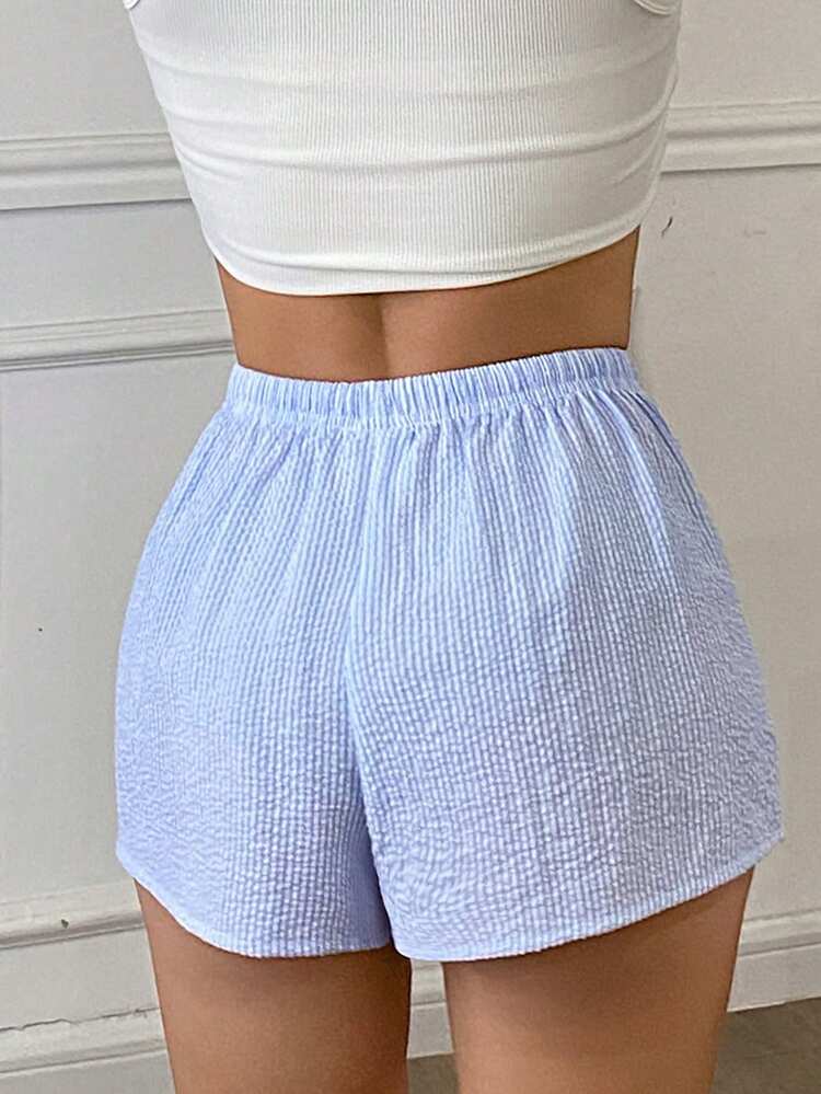 Women's Thin Striped Super Short Loungewear Bottoms, Summer