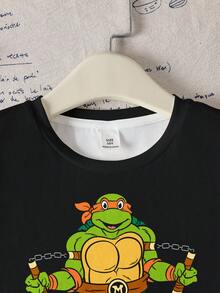 TEENAGE MUTANT NINJA TURTLES | SHEIN Young Boys Casual Printed Short Sleeve T-Shirt, Multi-Pack - Multicolor - View 12