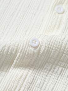 Manfinity RSRT 男士休闲纯色前扣短袖衬衫短裤套装，夏季男士服装套装，男士两件套，男士亚麻套装，男士两件套沙滩装，白色/米色，适合周末旅行、户外活动、探险旅行、轻松的工作环境或半正式场合，可作为男友/丈夫礼物、周年纪念/生日礼物、派对礼物、夏季假期礼物、新年礼物、婚礼礼物、情人节礼物。白色/米色男士亚麻套装，白色提花男士衬衫套装。 - 米色 - 查看 5