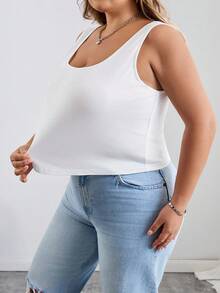 SHEIN CURVE+ 曲线大码/校服/返校服/返校3件套大码女士休闲圆领吊带衫 - 彩色 - 查看 4