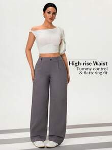 Flexra Quần skinny co giãn dáng thường ngày dành cho nữ, họa tiết đồng xu cổ điển. - Màu Xám nhạt - Xem 7