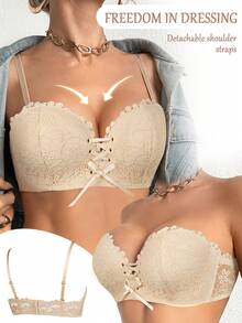 DesireSculpt 2件套女士无钢圈蕾丝舒适支撑加厚文胸套装 - 彩色 - 查看 5
