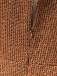 SHEIN Tween Girl Casual Elegant French Style Short Jacket & Dress 2-Piece Set, Spring/Autumn - Brown - View 4