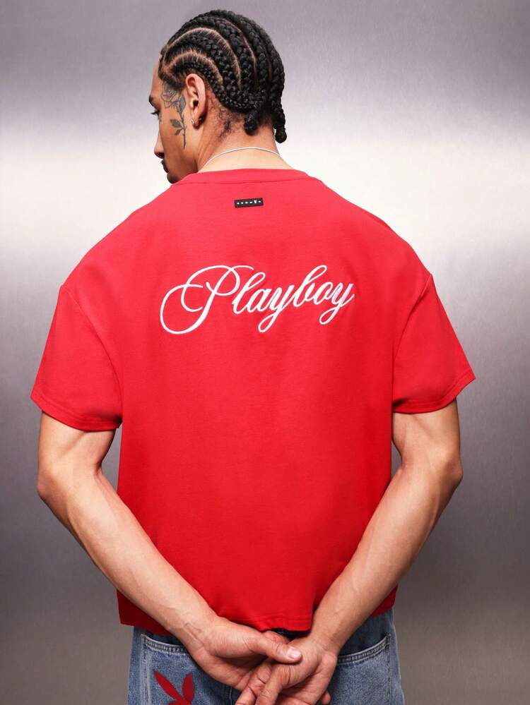 PLAYBOY X SUMWON 스크립트 로고 박시 티셔츠