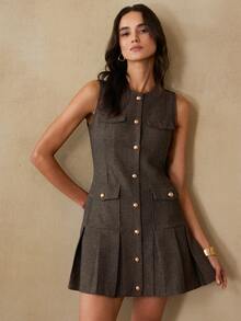 Aveloria Rosie 时尚休闲门襟纽扣翻盖口袋无袖连衣裙 - 彩色 - 查看 7