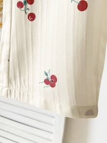 SHEIN 2件套女婴幼儿/新生儿0-3岁春夏休闲甜美日常度假条纹梭织无袖上衣和阔腿裤套装 - 杏色 - 查看 8