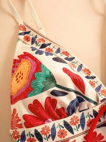 Travachic 女士夏季沙滩打结印花吊带泳衣套装，沙滩，女士沙滩装，沙滩套装，外出，度假，女士度假装，假日，夏季，夏季服装，女士夏季装，情人节，狂欢节，狂欢节服装，派对，外出，外出装，休闲，优雅，Y2K，花朵，白色，红色，粉色 - 彩色 - 查看 10