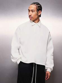 PLAYBOY X SUMWON 经典翻领短袖 Polo 衫，背面饰有标志性图案印花设计，休闲上衣 - 白色 - 查看 4