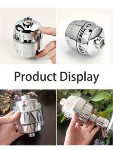 30-Level Shower Filter, Suitable For Hard Water, High-Output Showerhead Filter For Removing Chlorine And Fluoride, Maintains Water Flow Design, Chrome Finish, Bathroom Decor. - multicolor - View 4