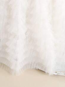 新款高端公主裙，儿童白色蝴蝶结蓬蓬裙 - 白色 - 查看 3