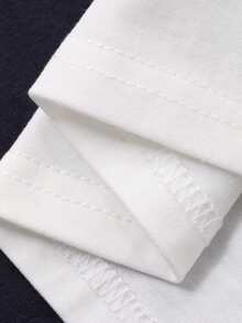 DAZY Camiseta casual de manga corta y cuello redondo 2 en 1 holgada para niño preadolescente - Azul Marino - Ver 8