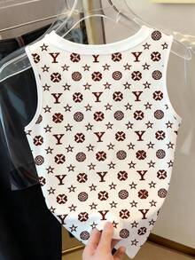 Resyla All-Over Print Round Neck Casual Summer Tank Top - Multicolor - View 2