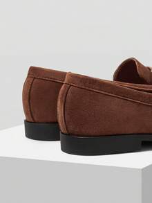 MOTF WOMEN'S PU LEATHER LOAFERS, RETRO BRITISH STYLE, FASHIONABLE & ELEGANT, COMFORTABLE SLIP-ON FLAT SHOES SPRING SHOES - Rust Brown - View 5