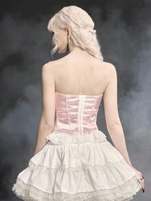 ROMWE Goth 哥特式宝剑图案印花露脐吊带背心 - 粉色 - 查看 3