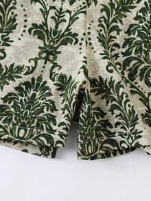 SHEIN Girls Casual Printed Jumpsuit With Belt, Suitable For Daily Wear - Green - View 6