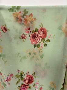 Modelyn Vestido Maxi Romántico de Gasa con Estampado Floral, Mangas Abullonadas, Corte A, Talla Grande, Primavera/Verano - Multicolor - Ver 5