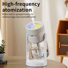 Humidificador con proyector de estrellas | Humidificador USB giratorio | Luz nocturna cambiante de color RGB | Humidificador de aire silencioso de 2 velocidades | Difusor de aromaterapia de uso dual para coche y hogar - Multicolor - Ver 5