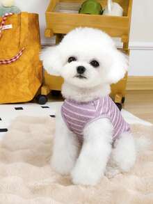 PETSIN Pet Spring New Dog Clothes Animal Supplies Pet Clothing Dog Tank Top Cat T-Shirt Teddy Outfits Small Animal Attire Casual Cool Tank Top Dog Clothes Cat Clothes Two-Season Spring & Summer New Tank Top - Multicolor - View 8