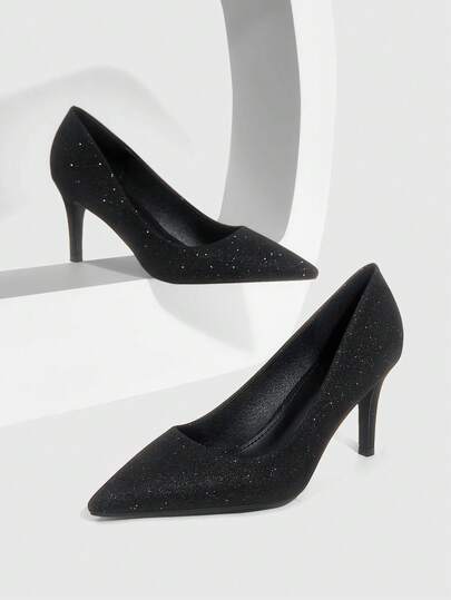 CUCCOO SZL 酒红色尖头细高跟女鞋，简约时尚，适合日常、通勤、派对、工作等场合穿着。