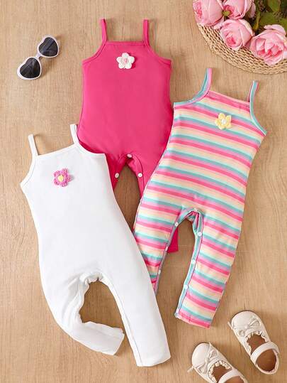 SHEIN Matching Sister & Mother Styles, Baby Girls Casual All-Match Versatile Daily Wear Fitted Ribbed Camisole & Leggings Set, Black + Heather Gray + Leopard Print