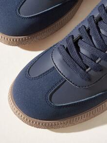 CUCCOO EASI Giày thể thao nữ retro đa năng, màu trắng đế bằng, mẫu mới mùa xuân 2024, thích hợp cho dịp Giáng sinh. - Màu xanh lam - Xem 6