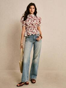Poéselle Áo kiểu peplum nhún bèo họa tiết hoa cho nữ – Áo tay phồng xếp ly cổ cao cho phong cách Cottagecore & Boho hàng ngày. Áo nhún bèo họa tiết hoa tay phồng, áo kiểu Boho Chic, áo kiểu lãng mạn mùa thu, áo cổ đứng tay raglan ngắn tay xếp nếp viền bèo, áo kiểu họa tiết hoa nhí, áo kiểu mùa hè đi biển, áo kiểu thanh lịch cho nữ, áo kiểu họa tiết hoa, áo kiểu họa tiết hoa nhí cho nữ. - Nhiều màu - Xem 6