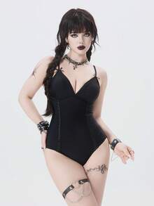 ROMWE Goth Women One-Pieces - Black - View 4