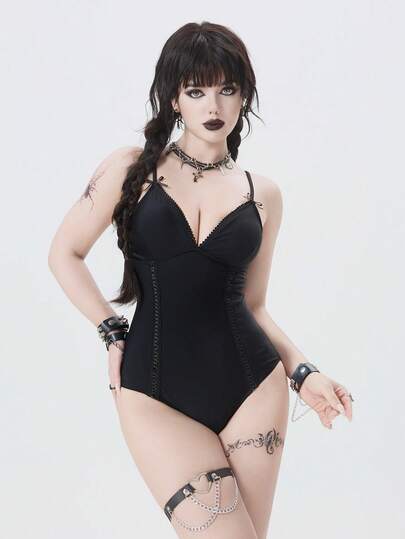 ROMWE Goth 女士连体泳衣