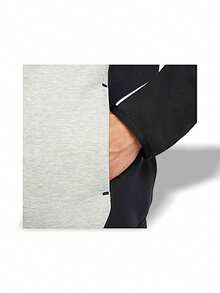 Men's Nike Tech Fleece Windrunner HV0949-011: Black/Gray, Warm, Windproof, Breathable, Lightweight, Quick-Dry For Sports & Daily. - Black/Grey - View 3
