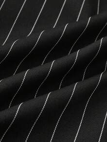 HIMLAND Men's Woven Casual Loose Fit Long Sleeve Cropped Suit Jacket - Black - View 7