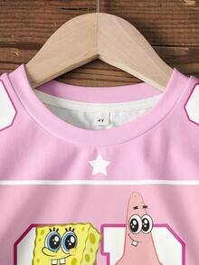 SpongeBob SquarePants | SHEIN Conjunto de camisetas para niña - Blanco - Ver 6