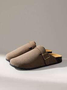 Solecia 女士厚底交叉绑带复古搭扣卡其色凉鞋，休闲假日圣诞节风格 - 深卡其色 - 查看 3