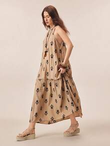 Styleloop Women's Woven Rope Platform Wedge Sandals, Vacation Style BOHO Chic Retro American Western Music Festival Party Outfit Holiday Travel Essential Boho Cowgirl Outfit Coachella - Apricot 7 - View 2