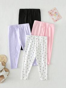 Cozy Pixies 4件套女婴柔软针织弹力腰裤套装 - 彩色 - 查看 2