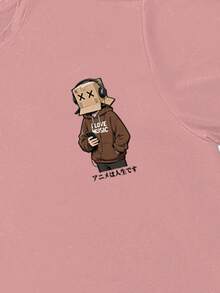 Manfinity LEGND Men's Street Graffiti Abstract Pink T-Shirt - Pink - View 4