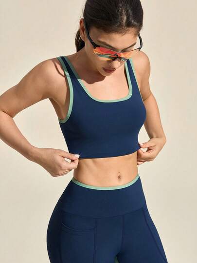 Exploreva 女士拼接休闲多功能日常运动文胸