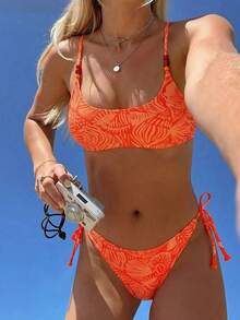 Swim Mod Bộ bikini 2 mảnh dành cho nữ, thích hợp cho kỳ nghỉ biển. - trái cam - Xem 1