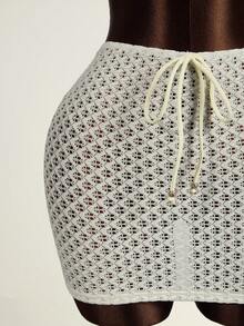 Zestiva Women's Swimsuit Cover Up, Bikini Skirt, Mini Skirt, White Beach Dress, Vacation Dress, Fashion - White - View 3