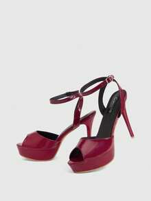 CUCCOO LuxiPop Women Heeled Sandals - Burgundy patent leather - View 6