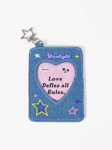 Viva Strut 1pc Light Blue Star Chasing Card Cover, Small Card Access Control Card, Campus Card, ID Protective Cover, Pendant, The Best Gift. - Light blue - View 3