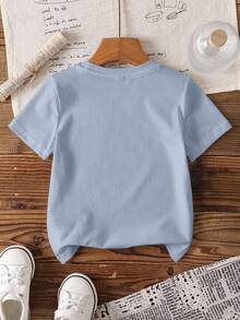 LOONEY TUNES X SHEIN Young Boys Crew Neck Short Sleeve Casual Cartoon Cute Print Summer T-Shirt, - White - View 2