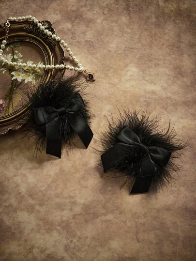 Plush Decor Bow Contrast Color Sweet Cute Women Nipple Cover & Chafing Gel Pads