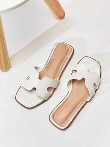 Mini mi Children's White Casual Everyday Versatile Flat Sandals - White - View 5