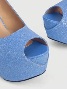 CUCCOO LuxiPop Women's Fashion Party Waterproof Platform High Heel Sandals - Blue - View 4