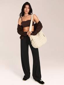 GLOWMODE CloudKnit 休闲运动弹力柔软轻盈可调节抽绳腰带侧插袋宽松版型慢跑裤日常休闲街头服饰 - 黑色 - 查看 7