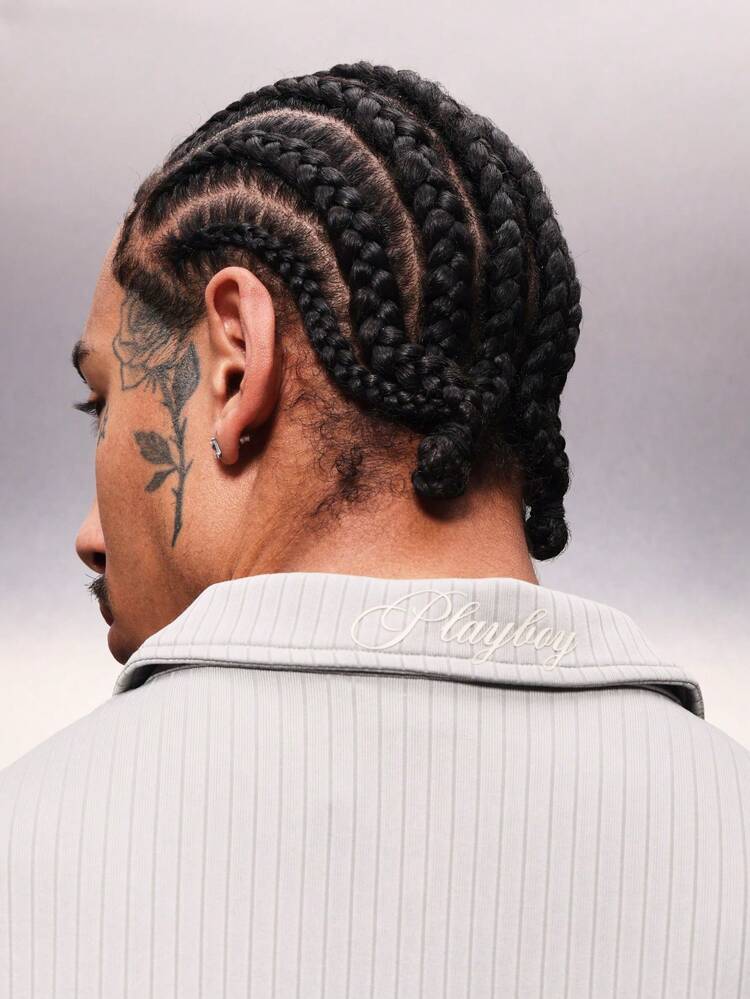 PLAYBOY X SUMWON Geripptes Poloshirt mit Reißverschluss